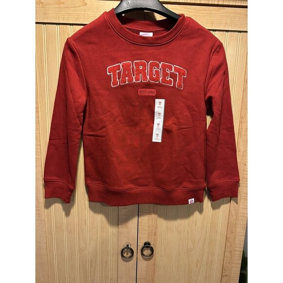 TARGET Red Wondershop Sweatshirt Kids Unisex, Viral, Fuzzy Letters M, 8 NWT - Picture 1 of 6